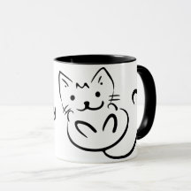 Croquis en noir et blanc mignon Kitten