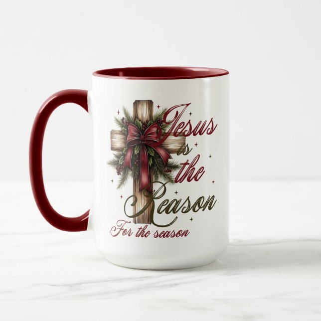 Mug Cross Jesus Is The Reason For The Season (Gauche)