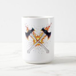Mug Crossed Fantasy Axes with Fiery Energy – Powerful 