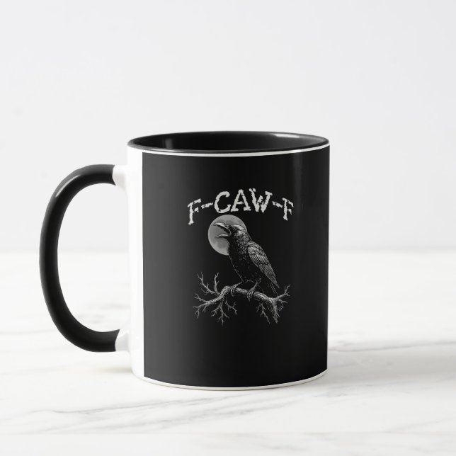 Mug Crow F-Caw-F Funny Bird Crow Humor Tri-blend Trend (Gauche)