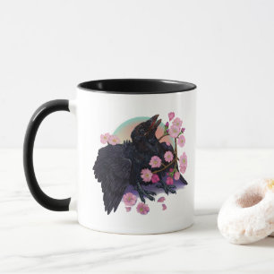 Mug Crow naissant avec fleurs de pomme