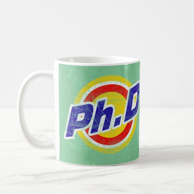 Mug Cru Ph.D ou PhD ou docteur de philosophie (Gauche)