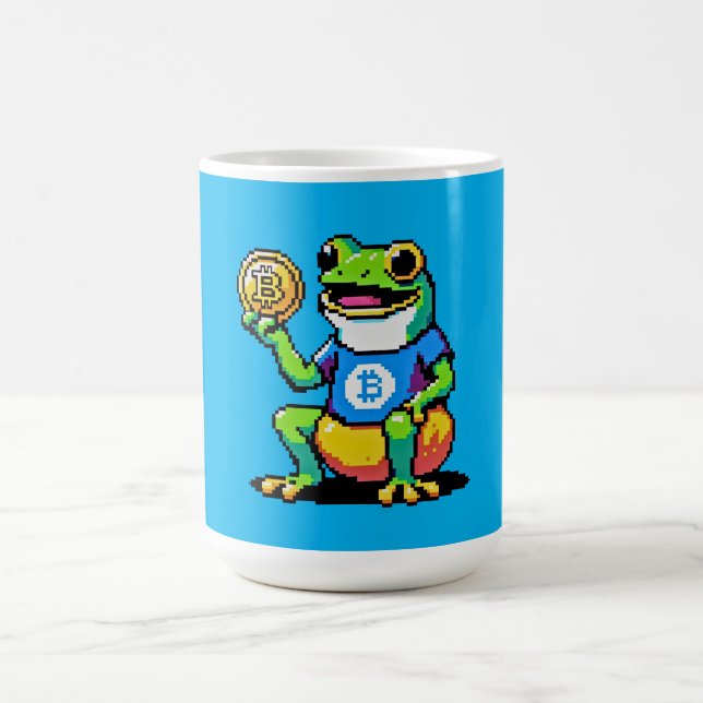 Mug Crypto Frog - Drôle Pixel Art Devise numérique (Centre)
