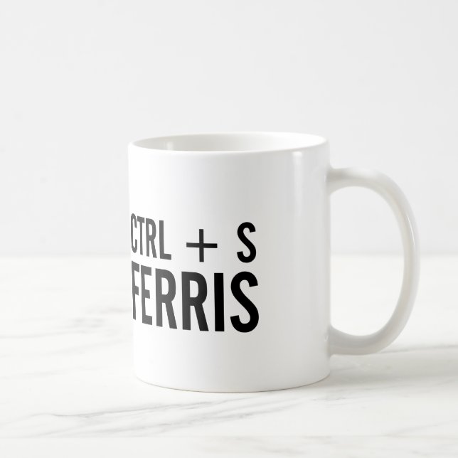 Mug CTRL + S (Enregistrer) Pun sur le clavier Ferris (Droite)