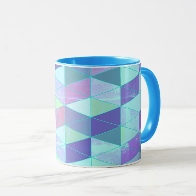 Mug Cubes en triangles Motif géométrique (Devant droit)