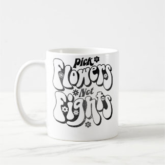 Mug Cueillez des fleurs pas des combats Vintage 70S Pa