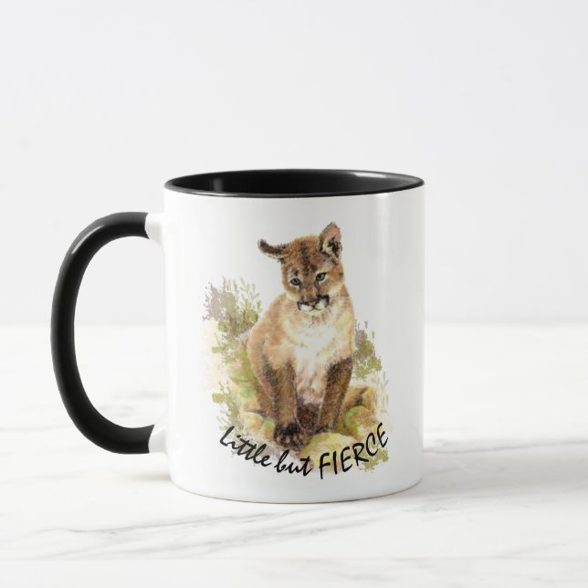 Mug Cuire Cougar Mountain Lion Chat Kitten FIERCE QUOT (Gauche)