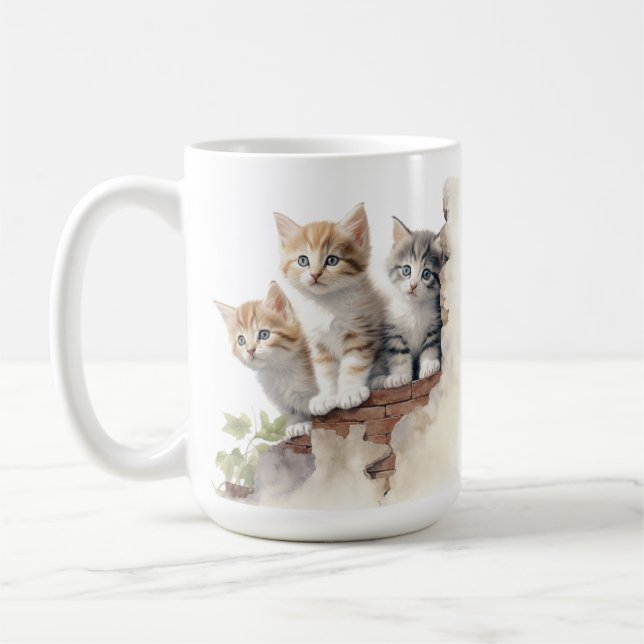 MUG CUISINES FLUFY ADORABLES SUR MUR EN BRIQUE (Gauche)