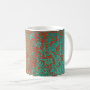 Mug Cuivre Turquoise Bleu Orange Texture Brown