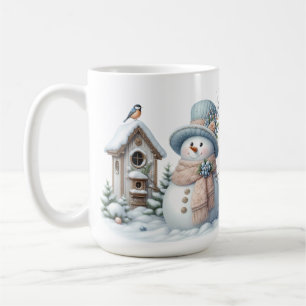 MUG CUL PASTEL HIVER NEIGE ET MAISON D'OISEAUX