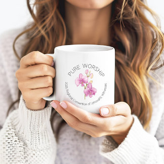 Mug Culte pure avec orchidées roses Convention 2025
