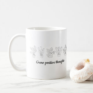 Mug Cultiver des fleurs de pensées positives Minimalis