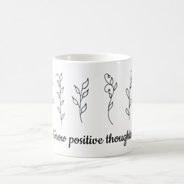 Mug Cultiver des fleurs de pensées positives Minimalis (Centre)