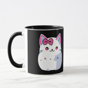 Mug Cupide chaton blanc Kitty avec botte rose