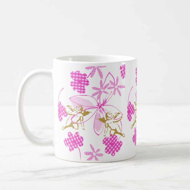 Mug Cupide En vichy floral (Gauche)