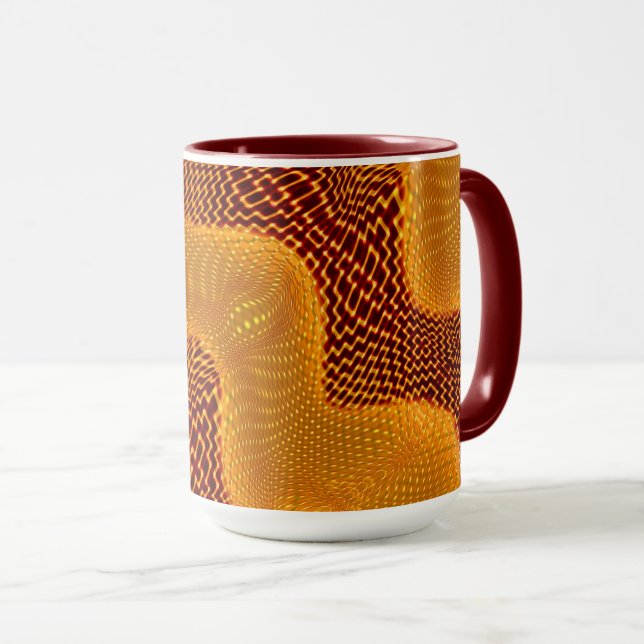 Mug Curva laranja e pontos dourados sobre fundo (Devant droit)