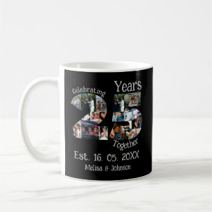 Mug Custom 25th wedding anniversary photo collage