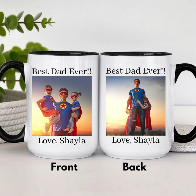 Mug Custom Best Dad Ever Superhero Father's Day  (Créateur téléchargé)