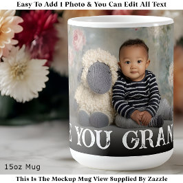 Mug Custom Bold Love You Grandma One Photo Modern