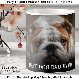 Mug Custom Bold Personalized Dog Dad One Photo