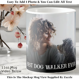 Mug Custom Bold Personalized Dog Walker One Photo
