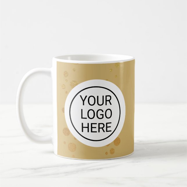 Mug Custom Business Logo Branded Gold (Gauche)