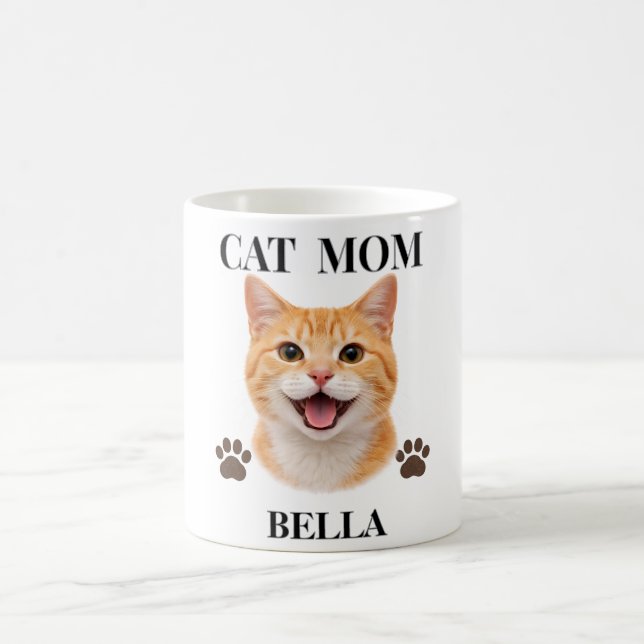 Mug Custom Cat Name Gift for Her Personalized Portrait (Centre)