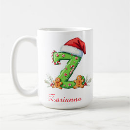 Mug Custom chic stylish initial Z merry Christmas 