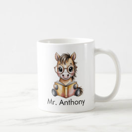 Mug Custom Cute Baby Horse Reading a Book