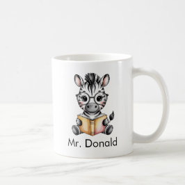 Mug Custom Cute Baby Zebra Reading a Book
