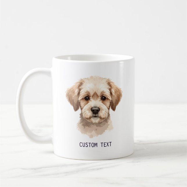 Mug Custom Cute Dog Portrait Photo With Text (Gauche)