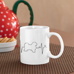 Mug Custom Cute Valentine's Day Thème Heartbeat Chien