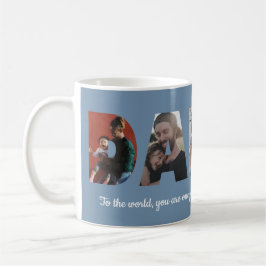 Mug Custom Daddy 5 Photo Collage Fête des pères bleue