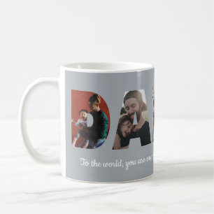 Mug Custom Daddy 5 Photo Collage GreyFête des Pères