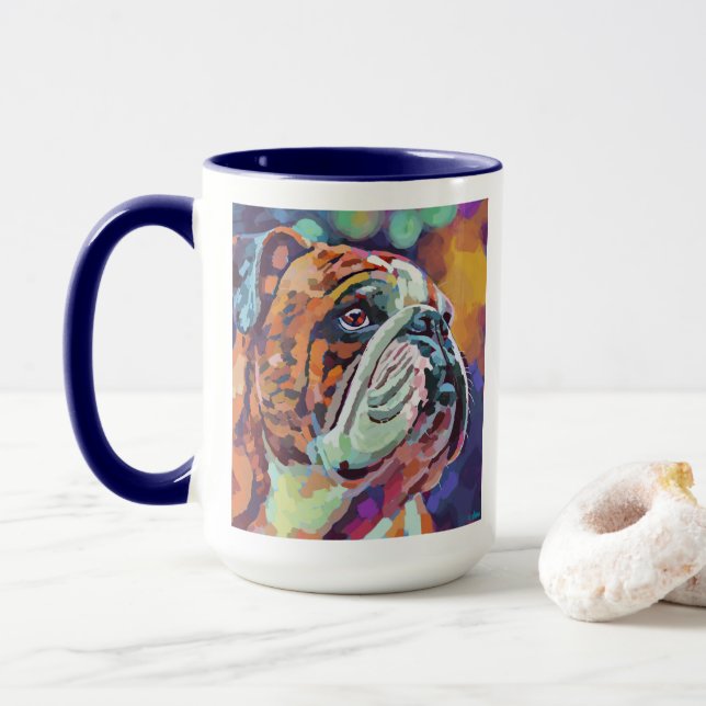 Mug Custom Dog Portrait Painting -Forever Loved Pet (Avec donut)