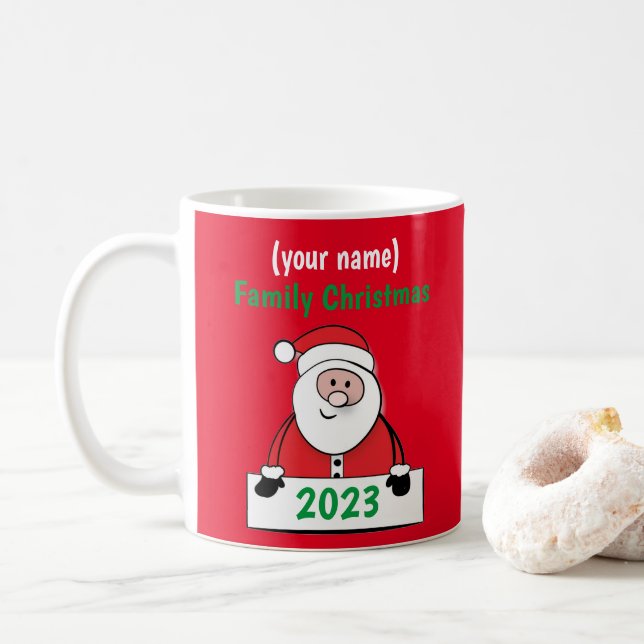 Mug - Custom Family Christmas (ajouter le nom) (Avec donut)