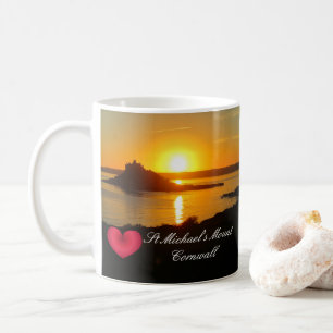 Mug Custom Heart St Michaels Mount Cornwall Sunset