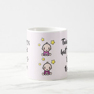 Mug Custom Maman Of Twins Fun Don, Double Le