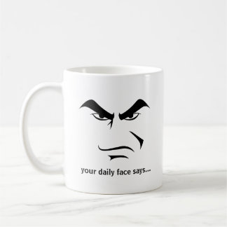 Mug Custom Minimalist Expression Design Scowl Man Face