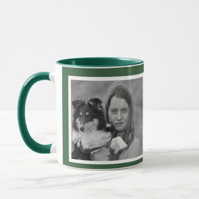 Mug Custom Modern Hunter Green 2 photo collage (Gauche)