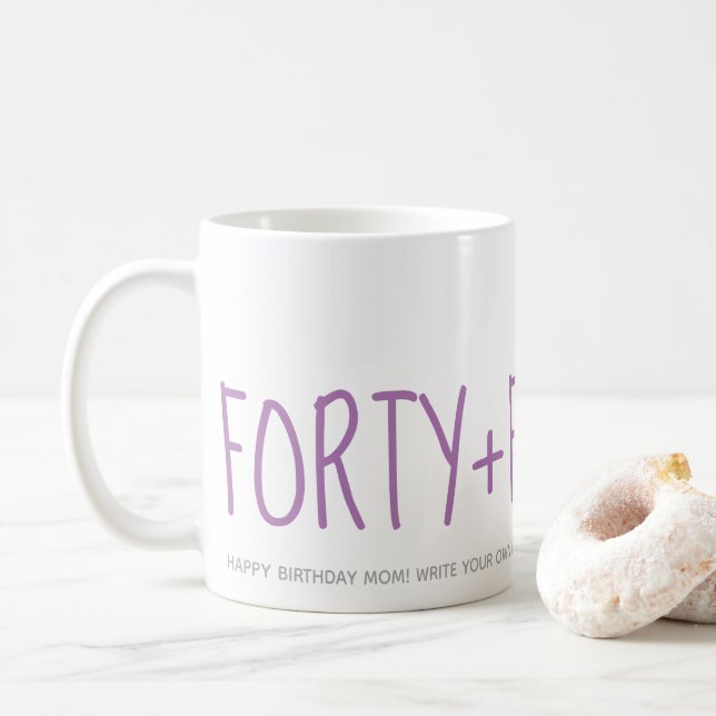 Mug Custom Modern Purple 40 Fabuleux cadeau d'annivers (Avec donut)