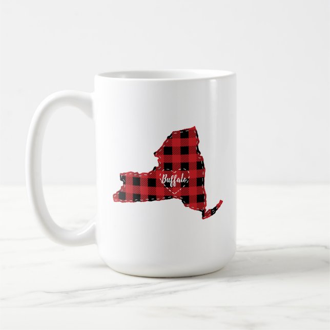 Mug Custom New York State Hometown Plaid Noël (Gauche)