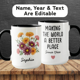Mug Custom November Birth Flower - Personalized Name