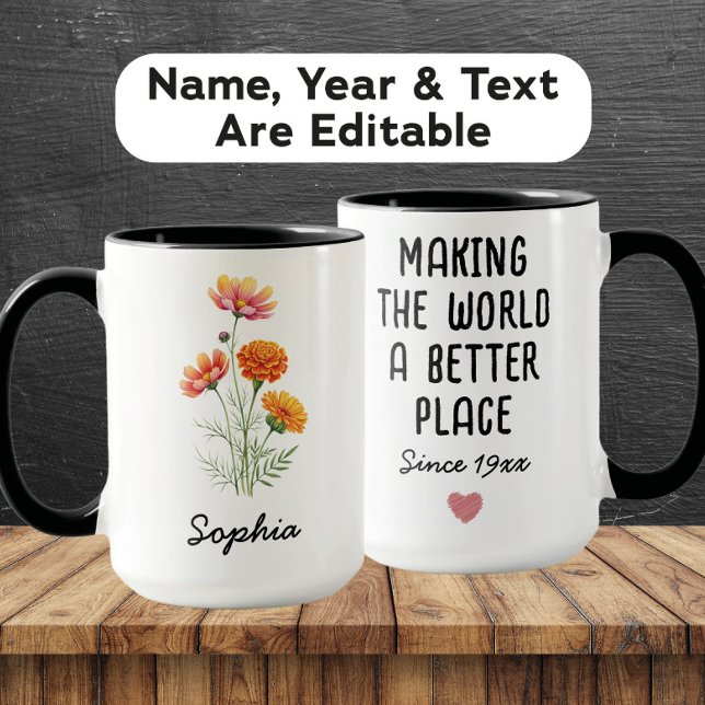Mug Custom October Birth Flower - Personalized Name (Créateur téléchargé)