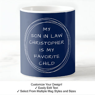Mug Custom, Son In Law, Noël, Anniversaire, Marine C41