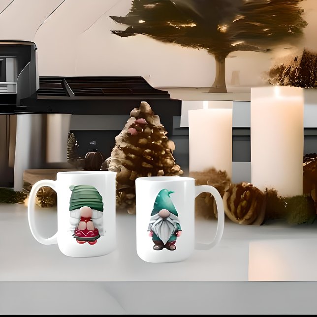 Mug Custom Valentine Noël Gnome Couple Sweethee (Créateur téléchargé)
