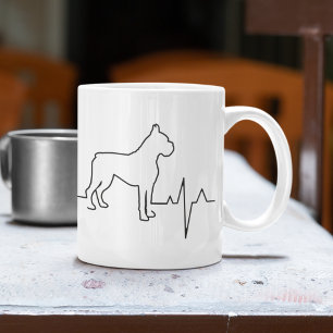 Mug Custom Valentine's Day Heartbeat mignon chien de b