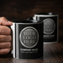 Custom White Company Logo on a Business Name Black