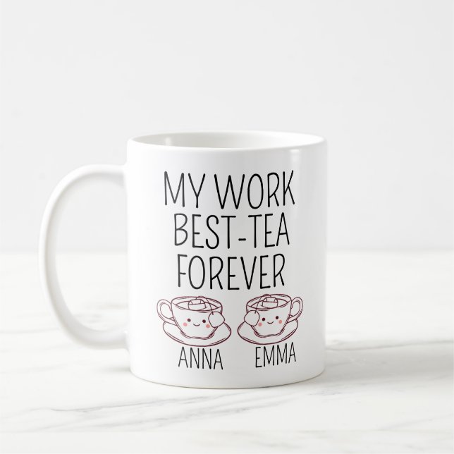 Mug Custom Work Bestie gift, Coworker leaving Gift (Gauche)