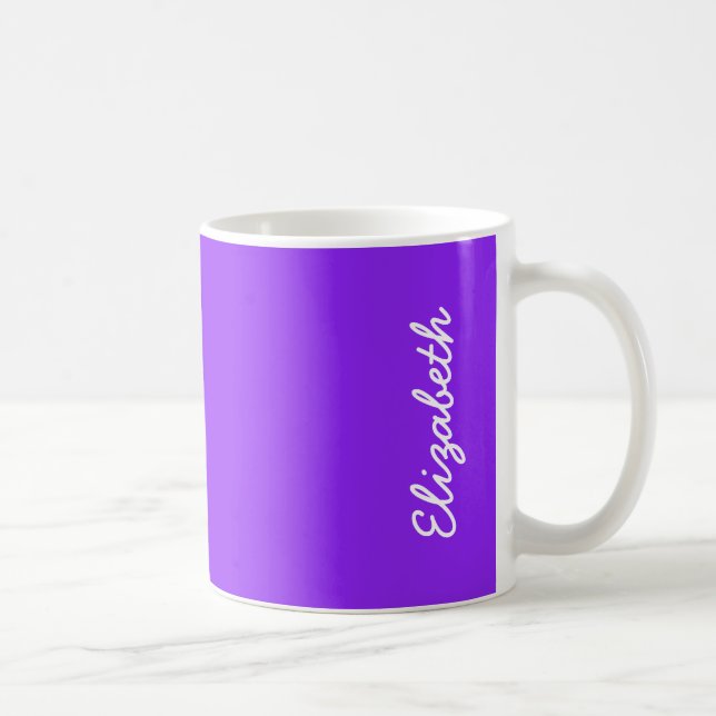 Mug Customiser la couleur unie violette néon (Droite)